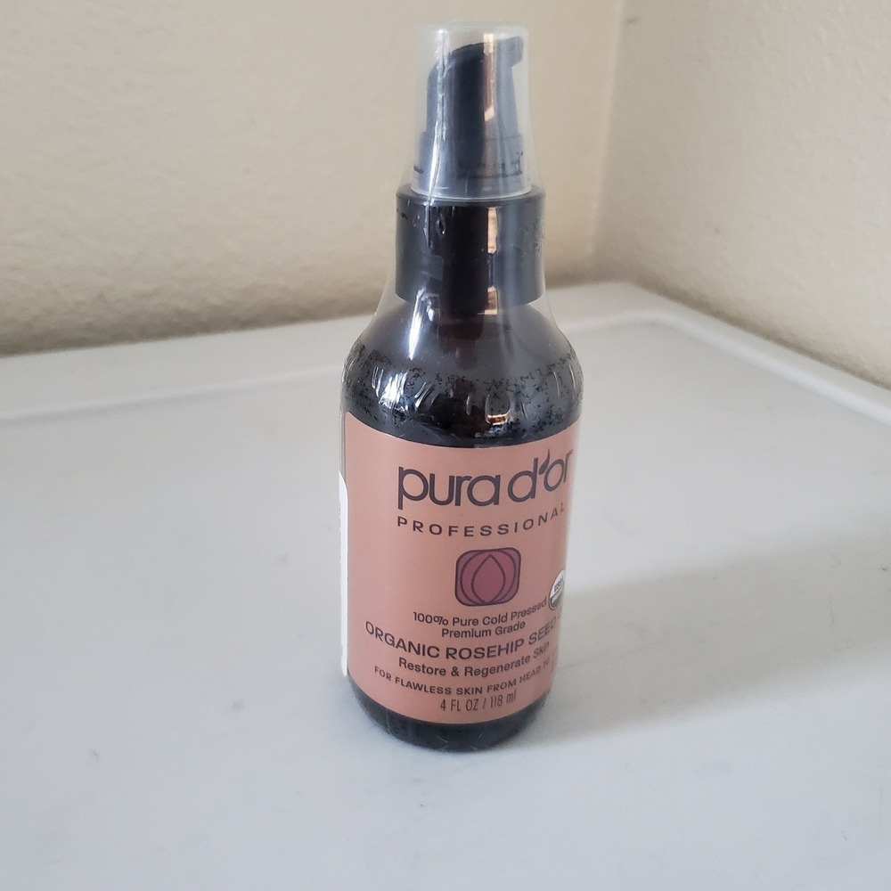 Pura D'or Professional Organic Rosehip Seed Oil 4oz 100% Pure Cold Pressed New